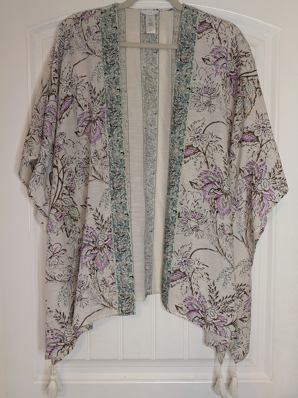 J Jill Floral Botanical Patterned Bohemian Open Front Kimono
